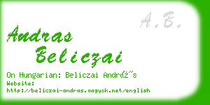 andras beliczai business card